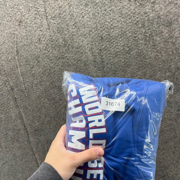 World Series 2016 Hoodie Mens XL Blue Pullover Champions Chicago Cubs Pullover - Picture 11 of 11